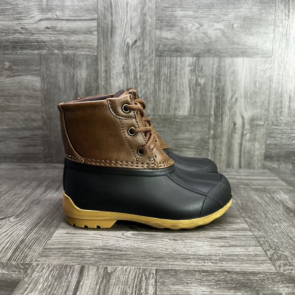 Sperry Port Boots Toddler size 10 Brown Black Weather Boots SCK261491 - Picture 1 of 8